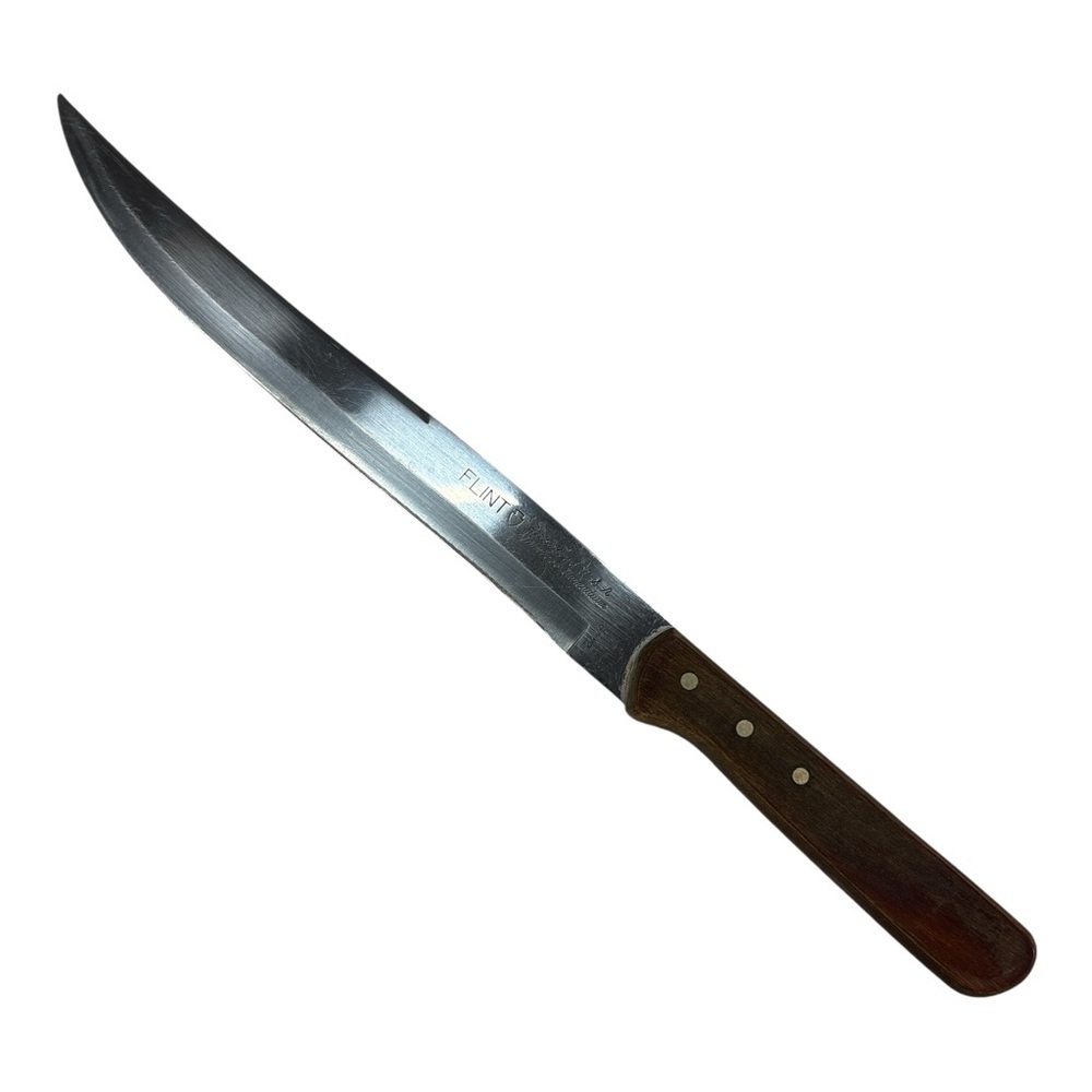 Vintage Flint Arrowhead Stainless Vanadium Slicing/Carving Knife 8" Blade USA